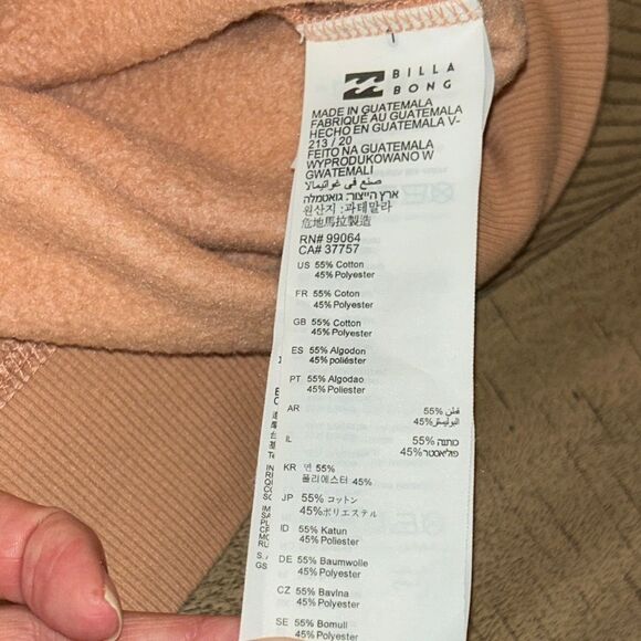 Billabong Peach Hoodie with Black Logo - Picture 12 of 16